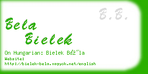 bela bielek business card